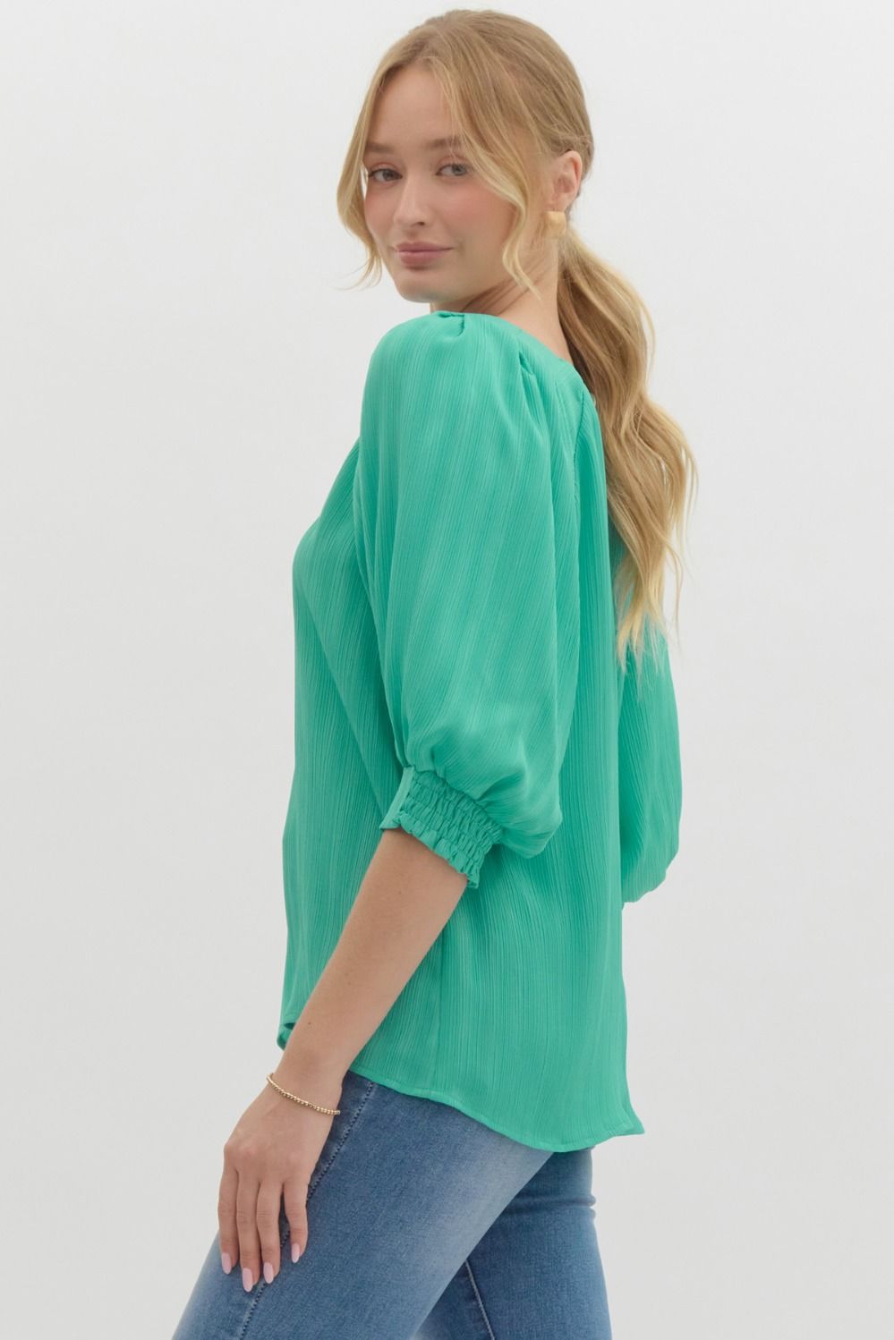 "Liora" Tonal Striped Blouse, 3 colors - The Katie Grace Boutique