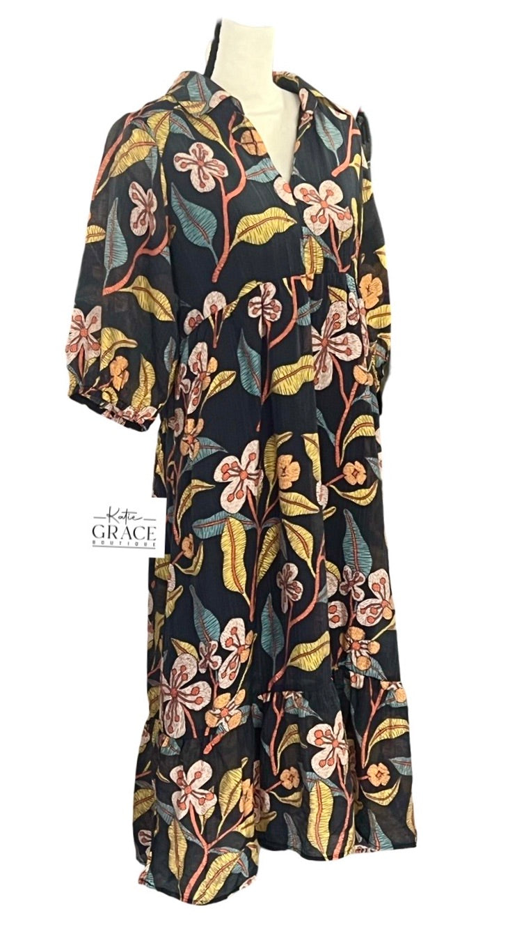 "Amanda" Midi Dress - The Katie Grace Boutique