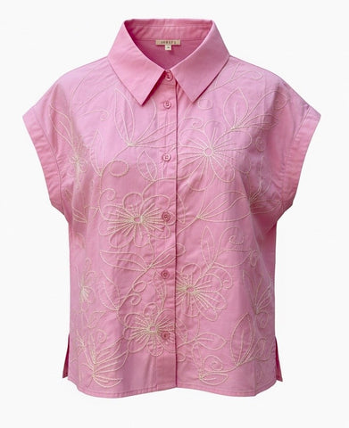 "Emmy" Embroidered Blouse - The Katie Grace Boutique