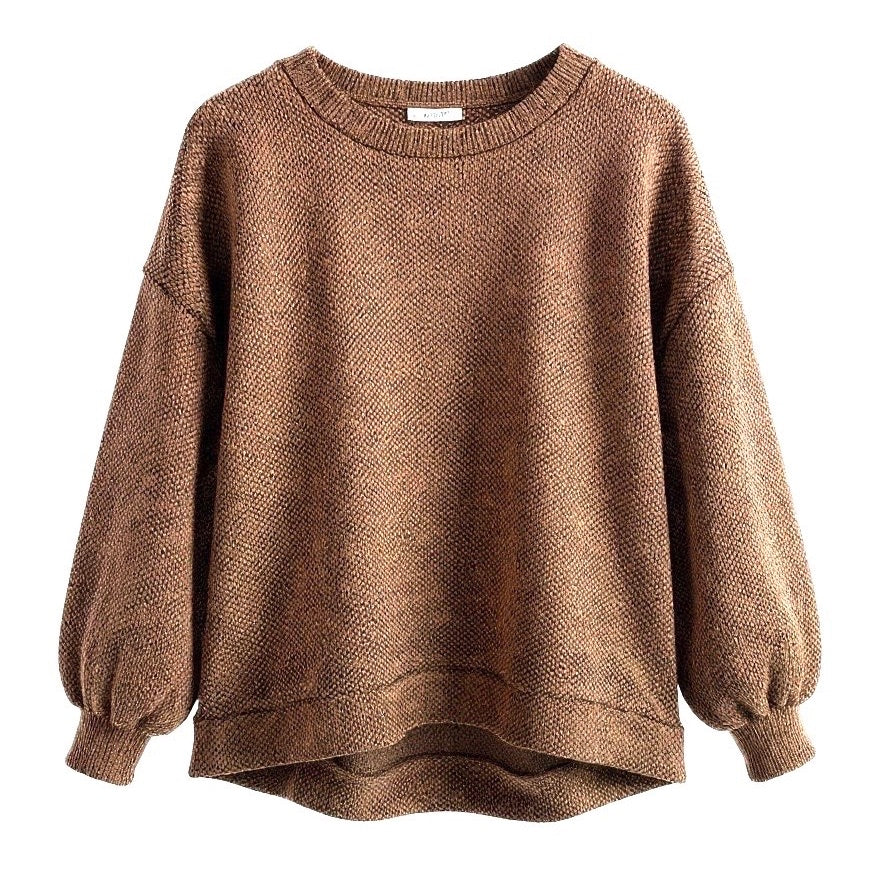 "Tessa" Two Tone Sweater, Caramel - The Katie Grace Boutique