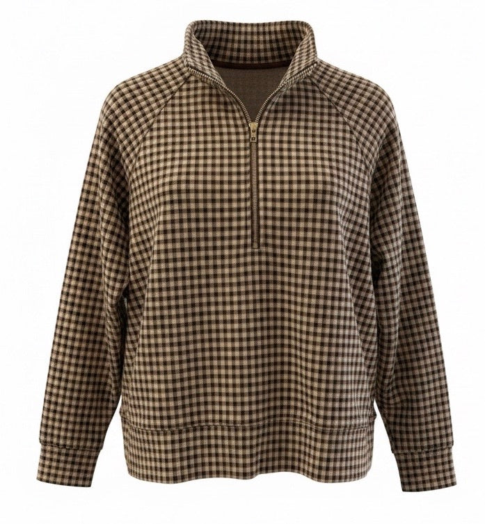 "Alaina" Half Zip Top - The Katie Grace Boutique