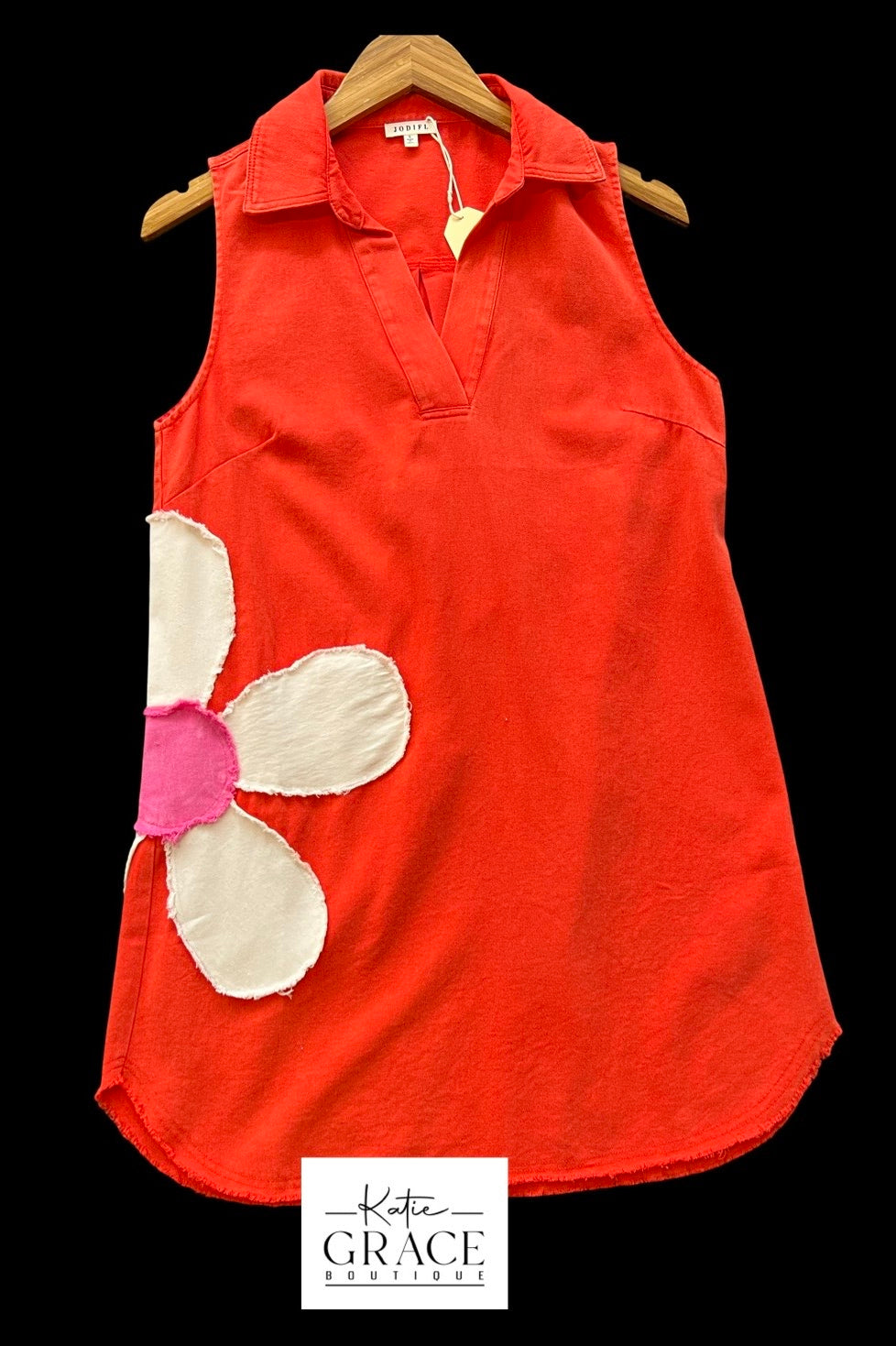 "Lila" Applique' Flower Dress - The Katie Grace Boutique