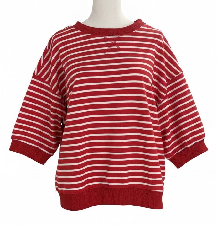 "Starr" Striped Pullover - The Katie Grace Boutique