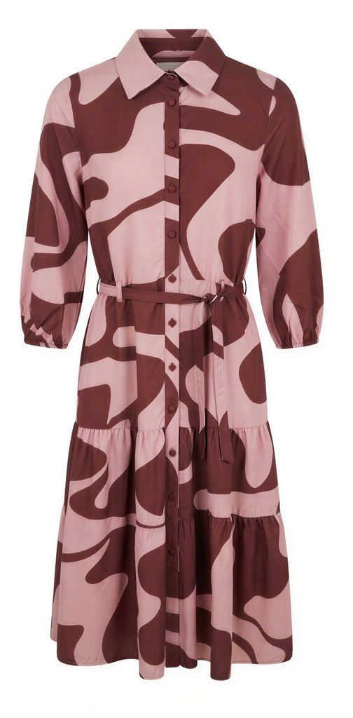 "Tamara" Abstract Midi  Dress - The Katie Grace Boutique