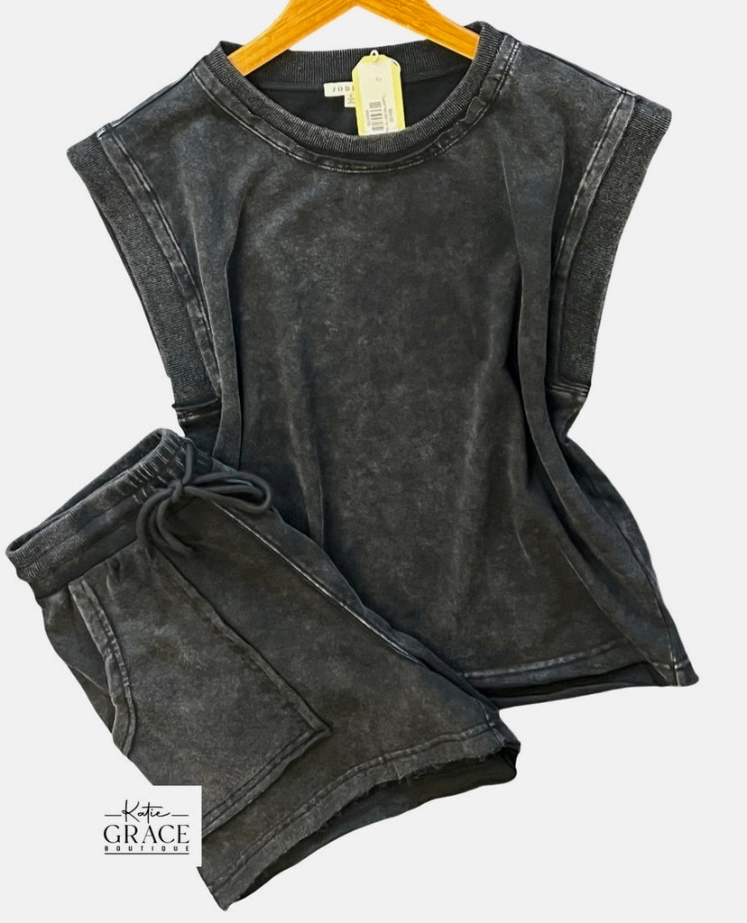 "Lacie" Matching Mineral Washed Set - The Katie Grace Boutique
