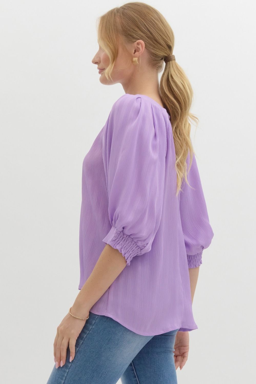 "Liora" Tonal Striped Blouse, 3 colors - The Katie Grace Boutique