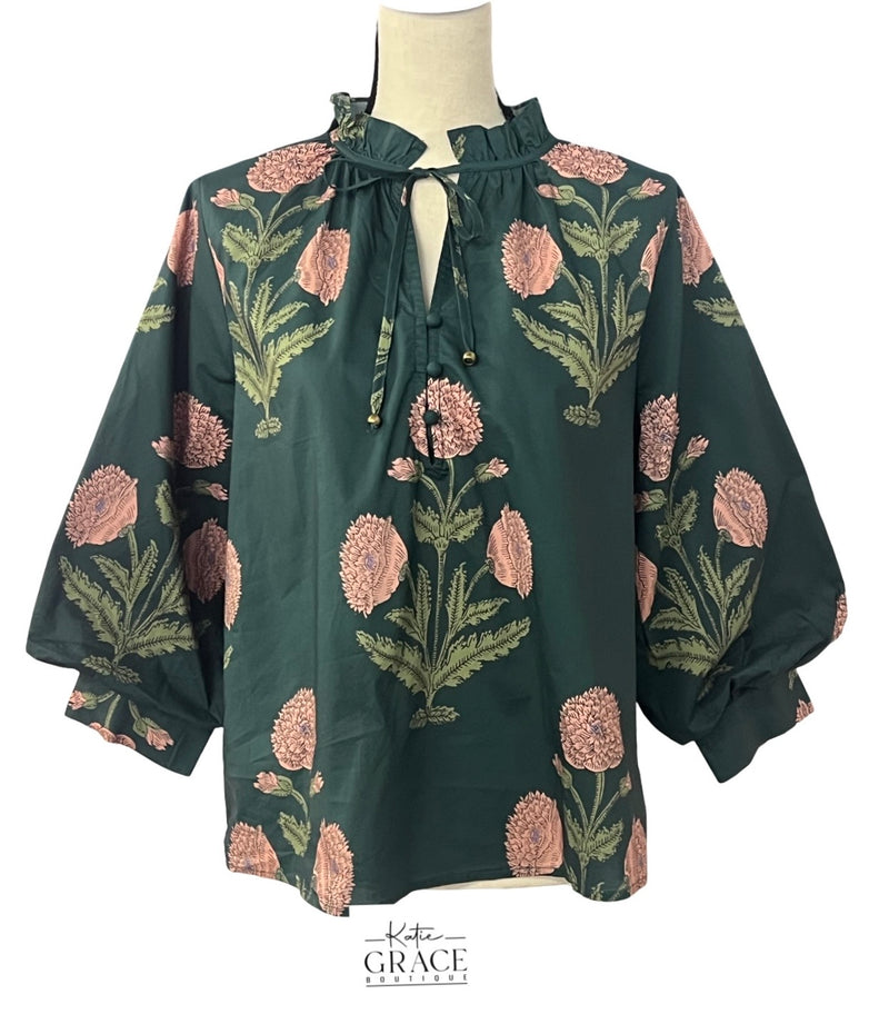 "Kelly"  3/4 Sleeve Blouse