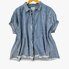 "Sophia" Oversized Denim Top - The Katie Grace Boutique