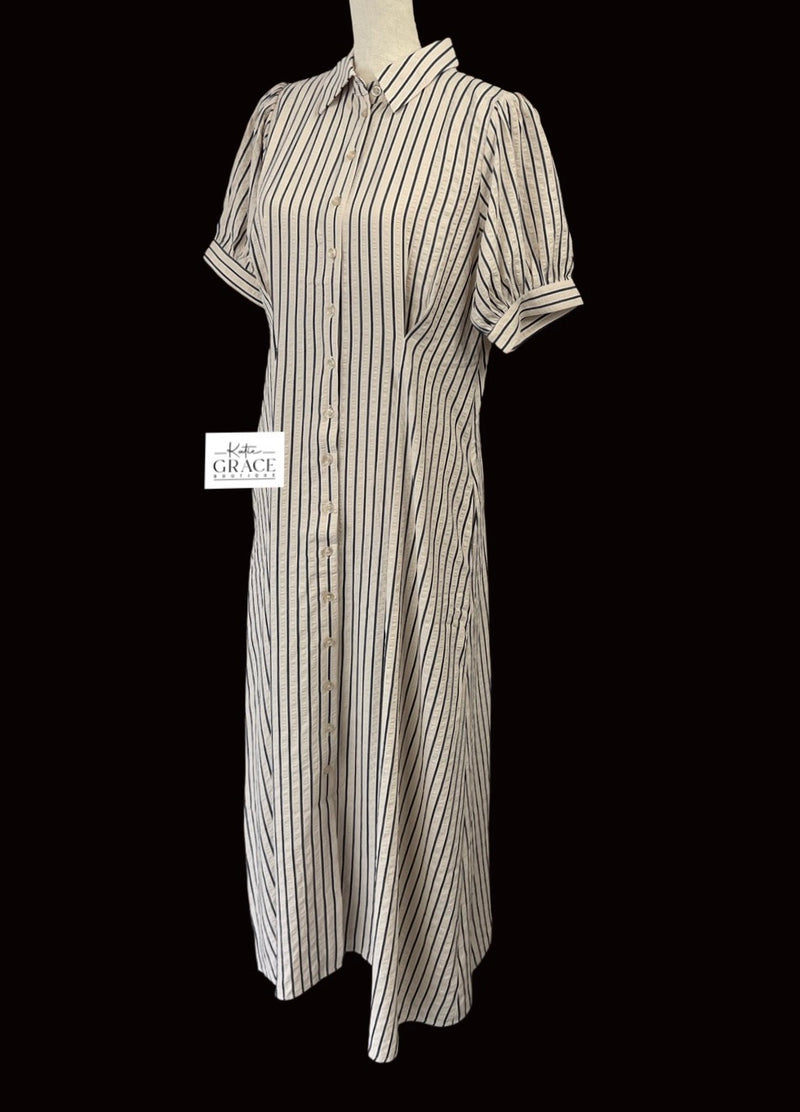 "Stephanie" Striped Dress - The Katie Grace Boutique