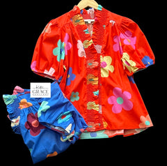 "Sheena" Floral Top, 2 colors - The Katie Grace Boutique