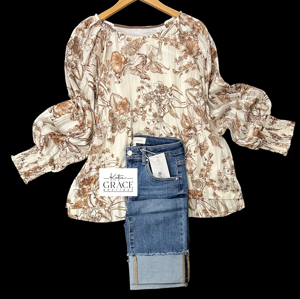 "Courtney" Lurex Blouse - The Katie Grace Boutique