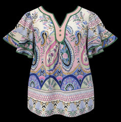 'Paisley" Printed Top - The Katie Grace Boutique