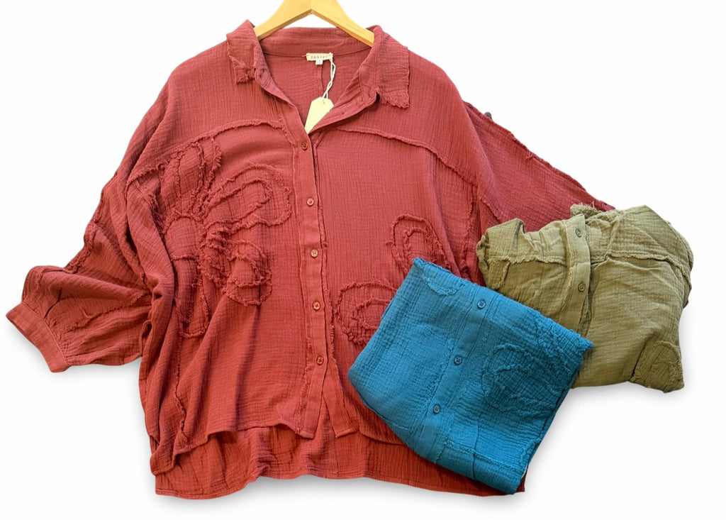 "Daisy" Soft Cotton Blouse, 3 colors - The Katie Grace Boutique