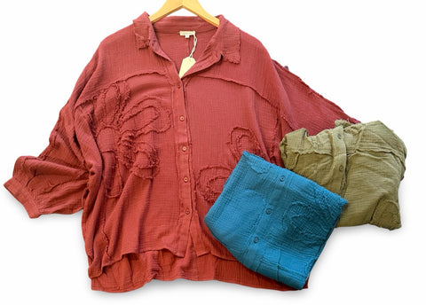 "Daisy" Soft Cotton Blouse, 3 colors - The Katie Grace Boutique