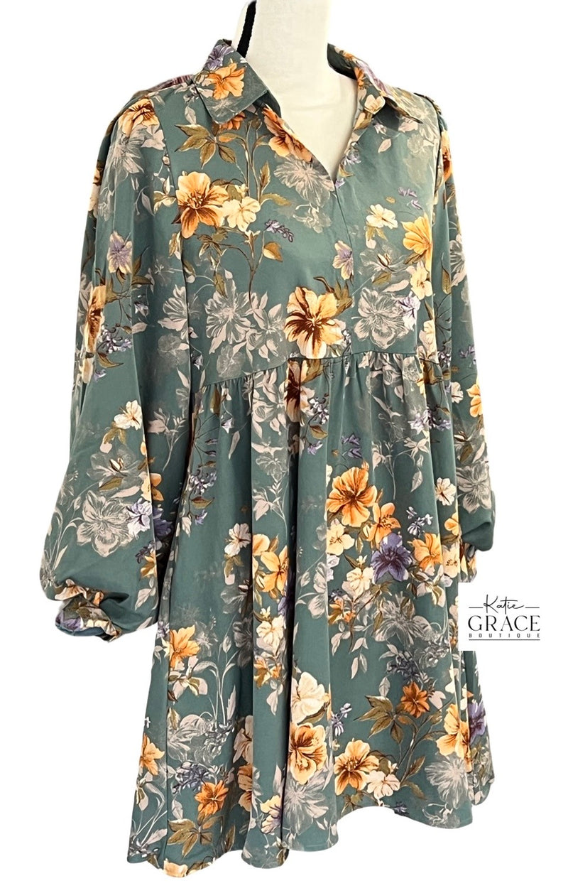 "Tilly" Floral Babydoll Dress - The Katie Grace Boutique