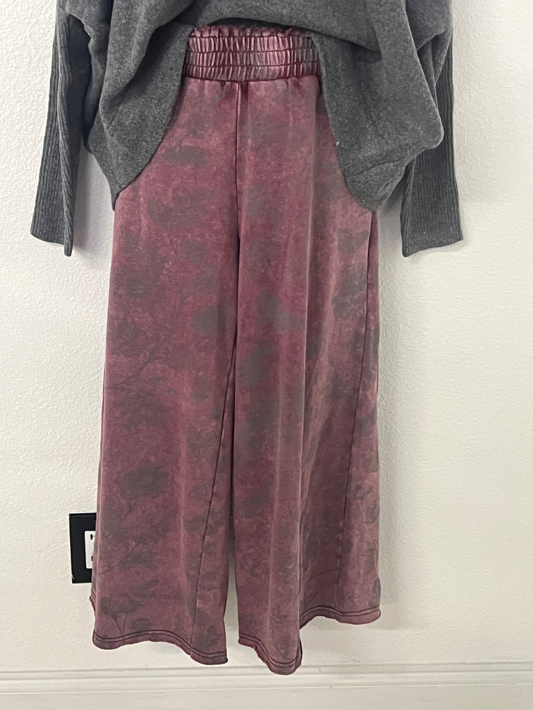 "Leesha" Mineral Washed Pants - The Katie Grace Boutique