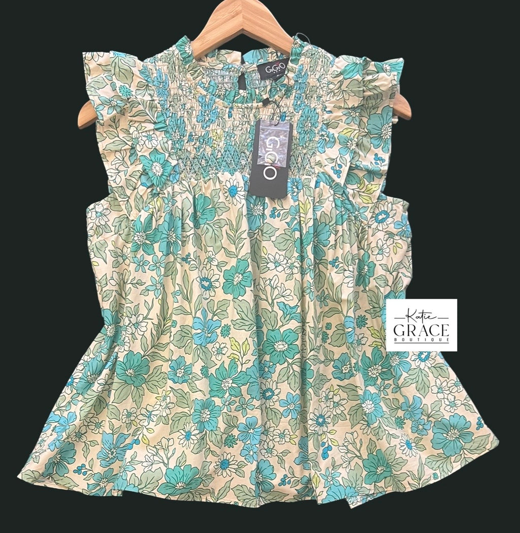 "Wendi" Floral Blouse - The Katie Grace Boutique