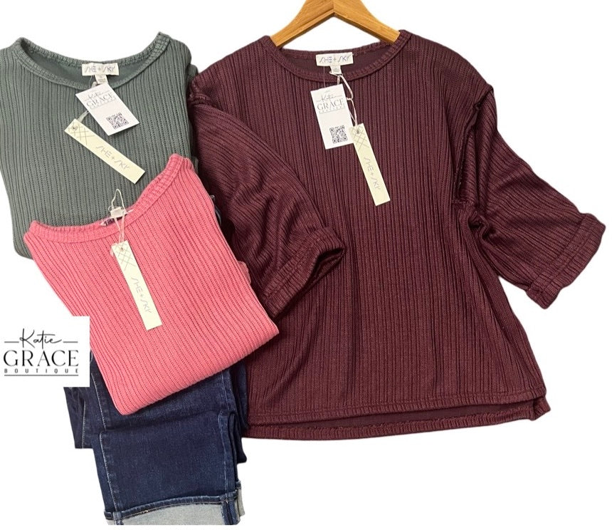 "Liv" Woven Top, 3 colors - The Katie Grace Boutique