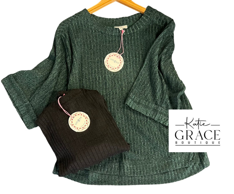 "April" Ribbed Top, 2 colors - The Katie Grace Boutique