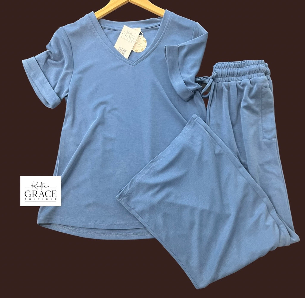 "Brexley" Modal Separates, Blue - The Katie Grace Boutique