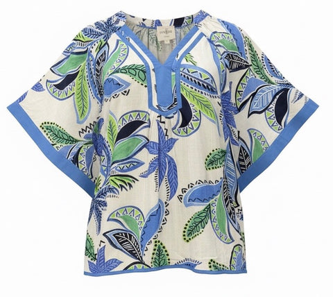 "Marie" Tropical Print Blouse