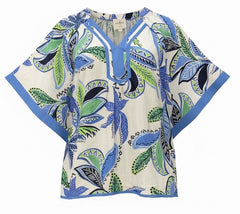 "Marie" Tropical Print Blouse - The Katie Grace Boutique