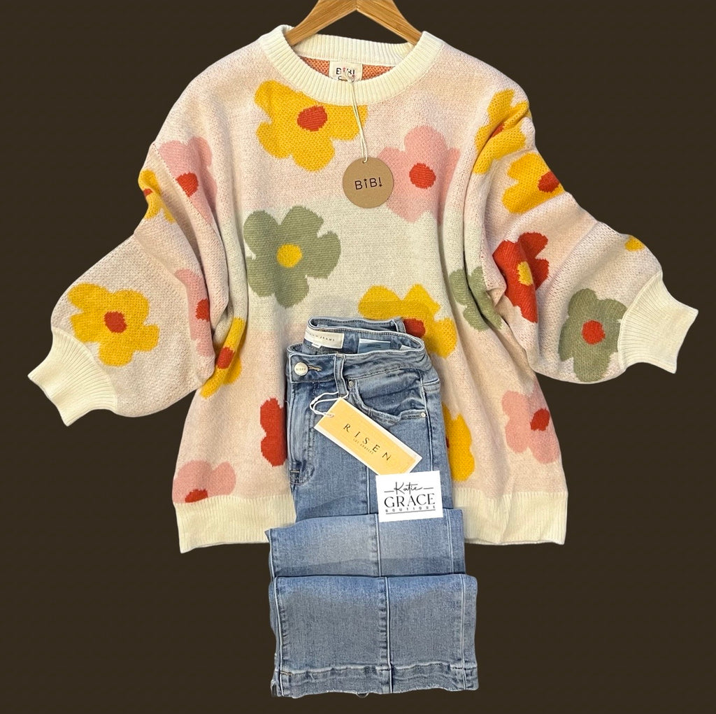 "Sunny" Floral Sweater