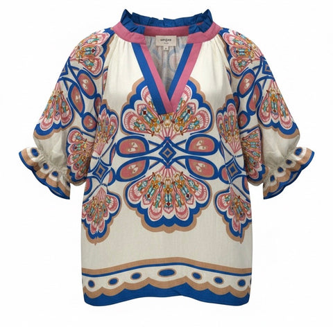 "Laney" Printed Blouse - The Katie Grace Boutique