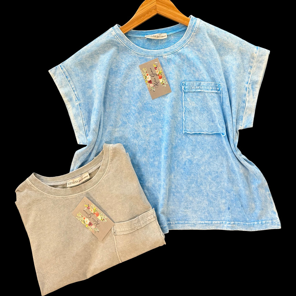 "Amy" Mineral Washed Top, 2 colors