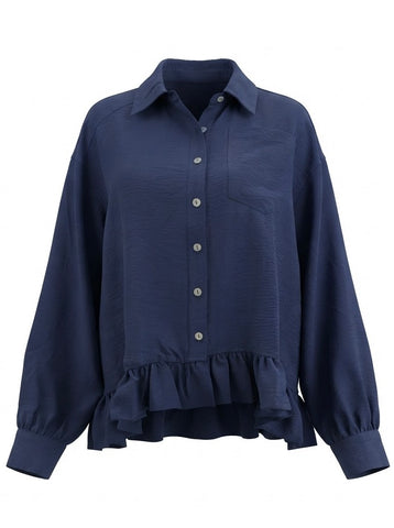 "Regina" Ruffled Bloiuse - The Katie Grace Boutique