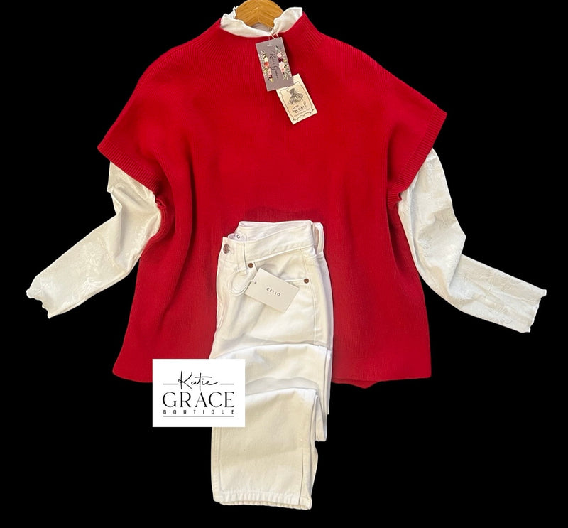 "Eve" Mock Neck Sweater - The Katie Grace Boutique