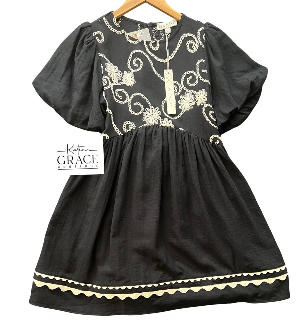 "Morgan" Embroidered Dress - The Katie Grace Boutique