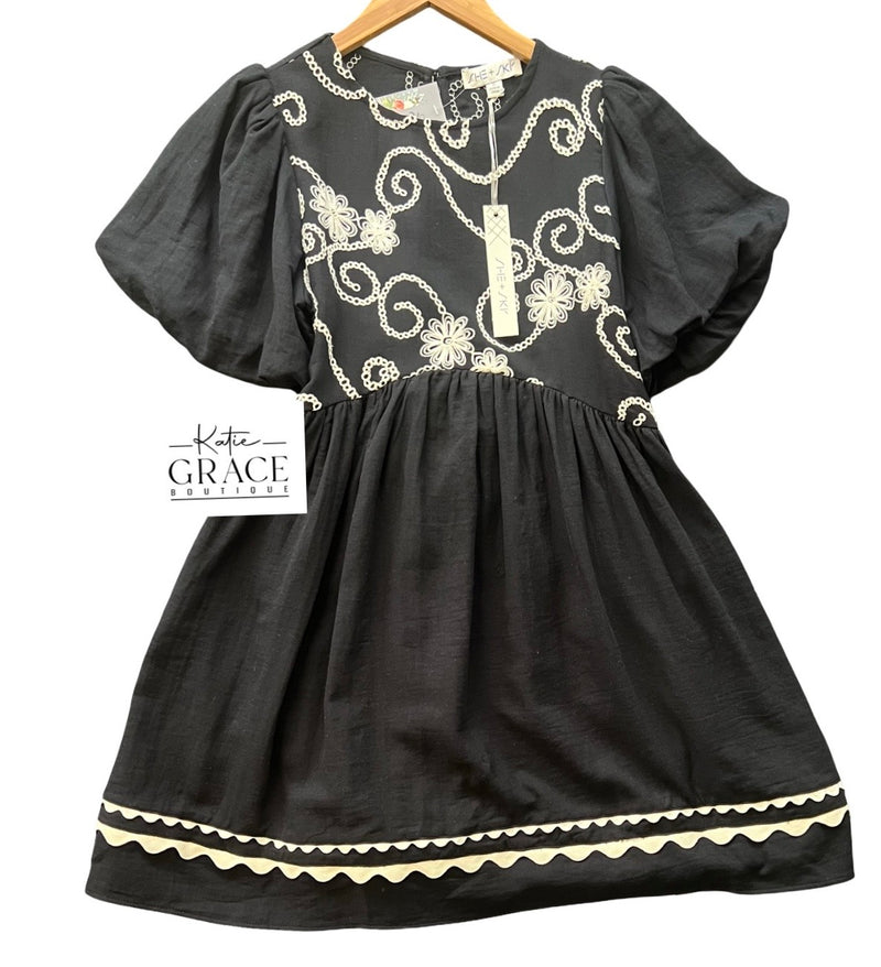 "Morgan" Embroidered Dress - The Katie Grace Boutique