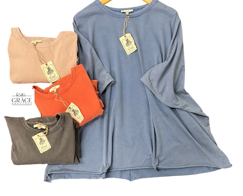 "Alicia" Oversized Dolman Sleeve Top, 4 colors - The Katie Grace Boutique