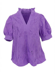 "Jasmine" Embroidered Blouse - The Katie Grace Boutique