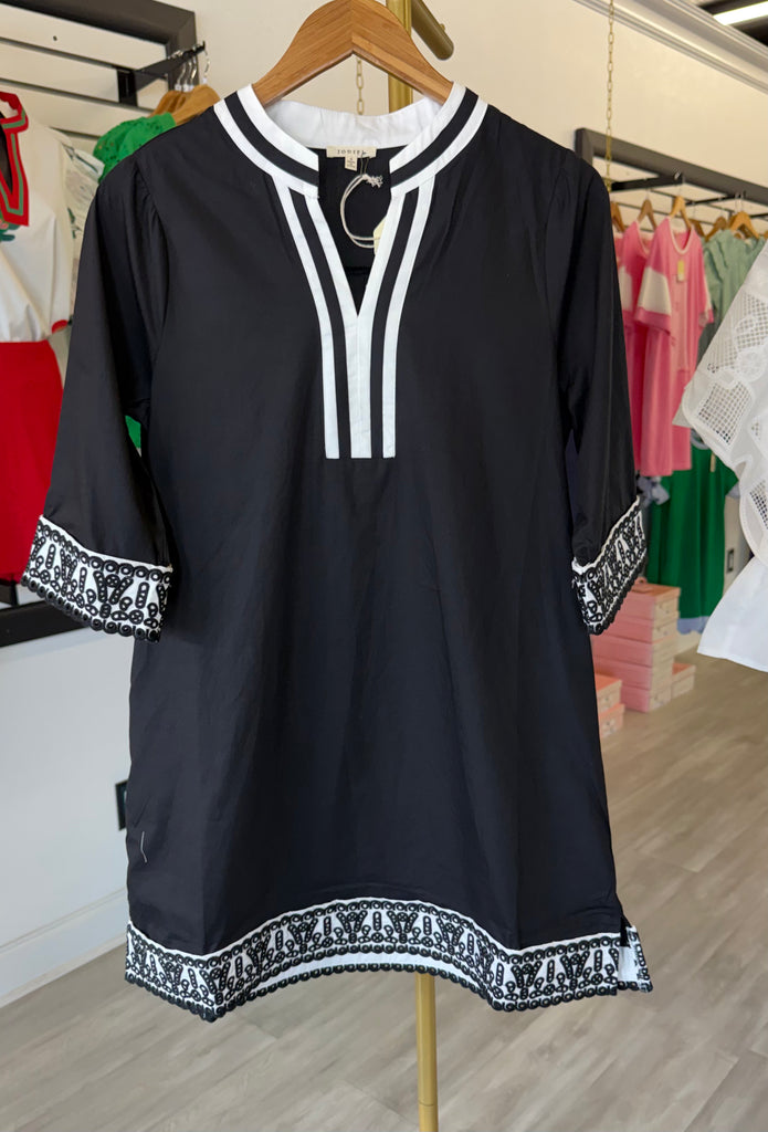 "Clara" Embroidered Shift Dress