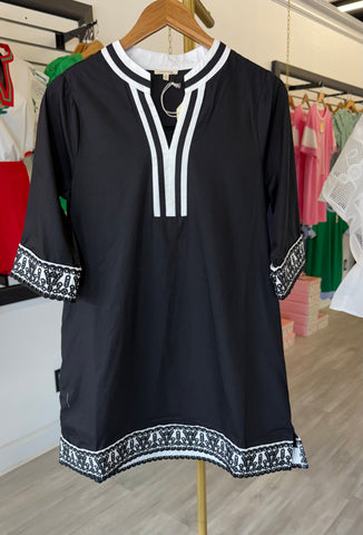 "Clara" Embroidered Shift Dress