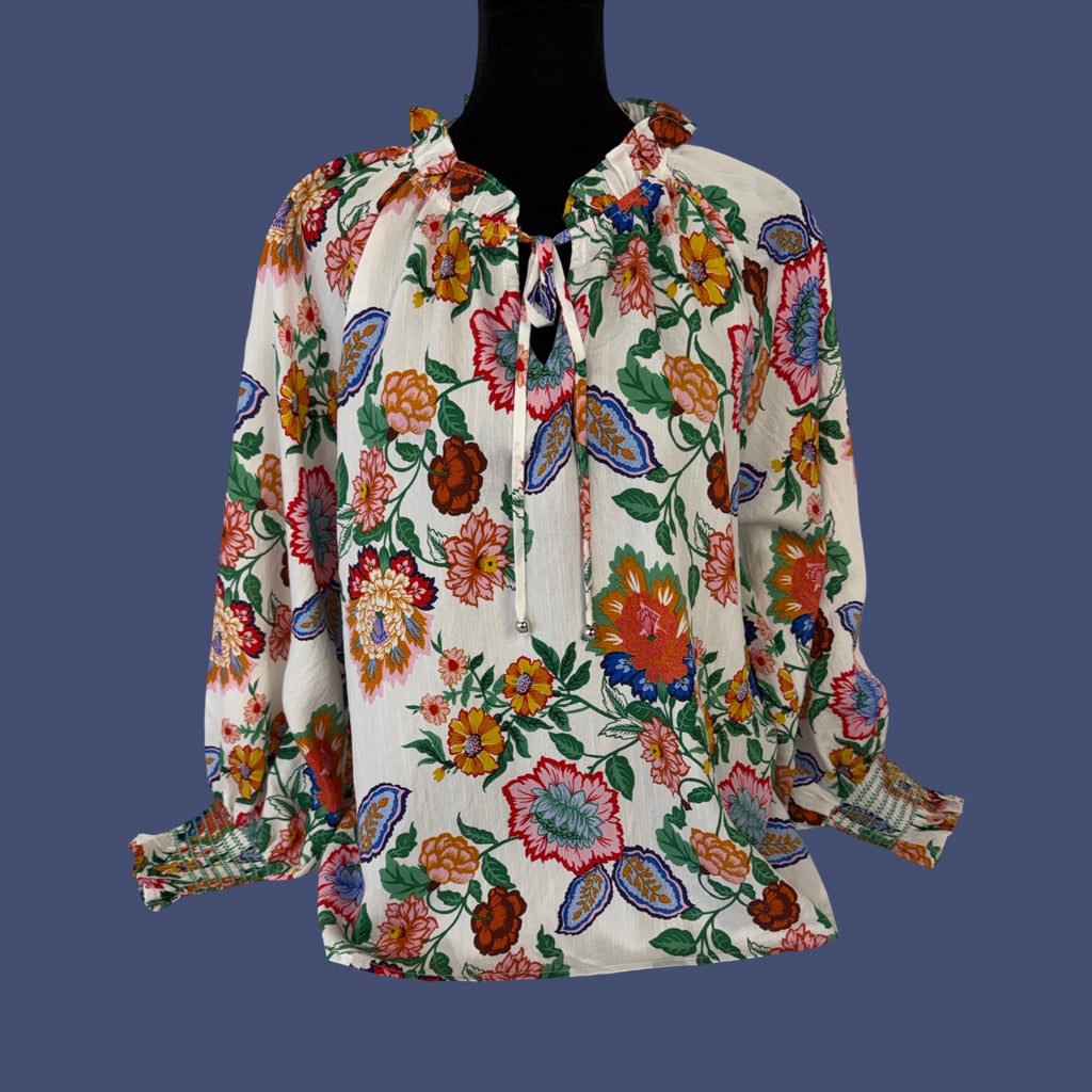 "Sage" Floral Blouse - The Katie Grace Boutique