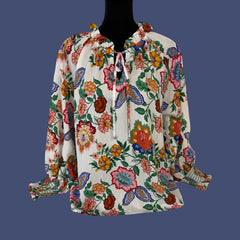 "Sage" Floral Blouse - The Katie Grace Boutique