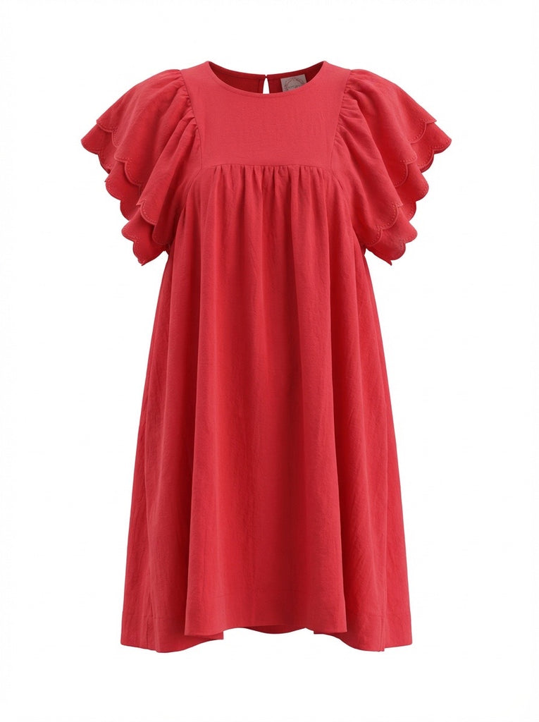 "Cheri" Scalloped Flutter Sleeves