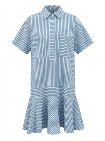 "Eliza" Striped Drop Waist Dress