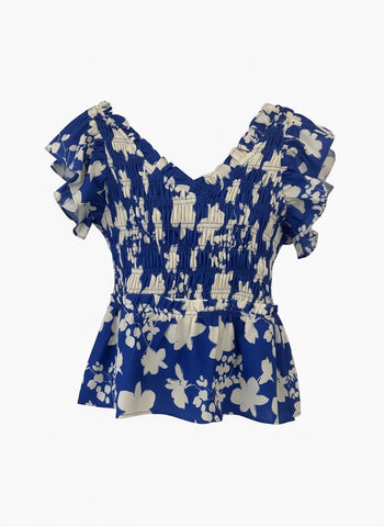 "Macy"  V neck  Smocked - The Katie Grace Boutique