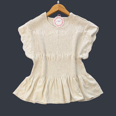 "Audra" Peplum Smocked Top - The Katie Grace Boutique