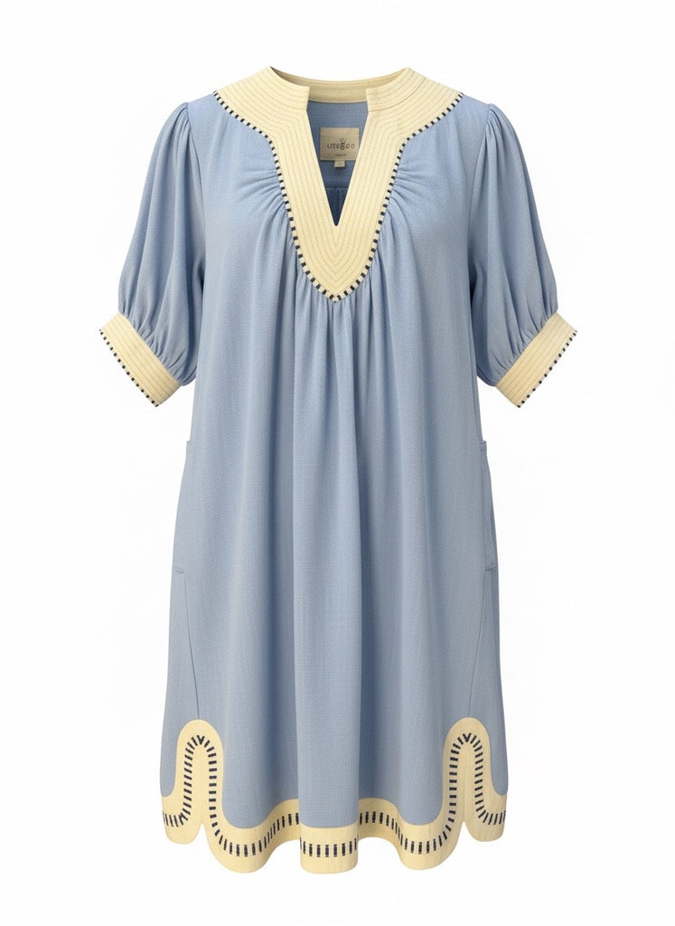 "Rue" Linen Blend Dress - The Katie Grace Boutique