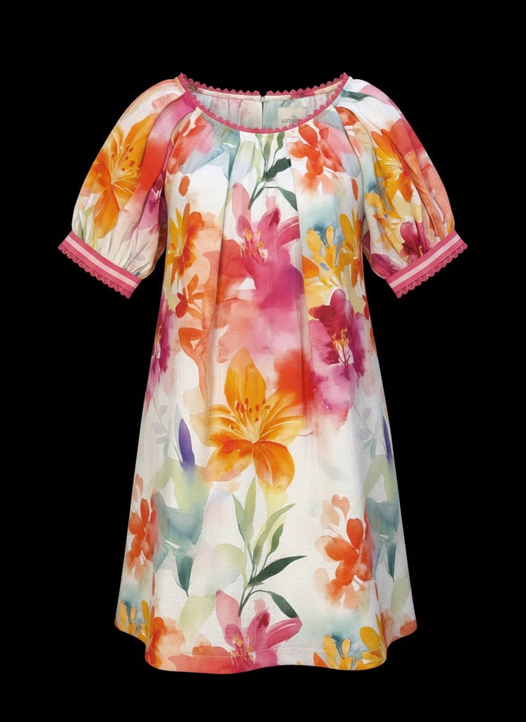 "Coral" Floral Dress - The Katie Grace Boutique