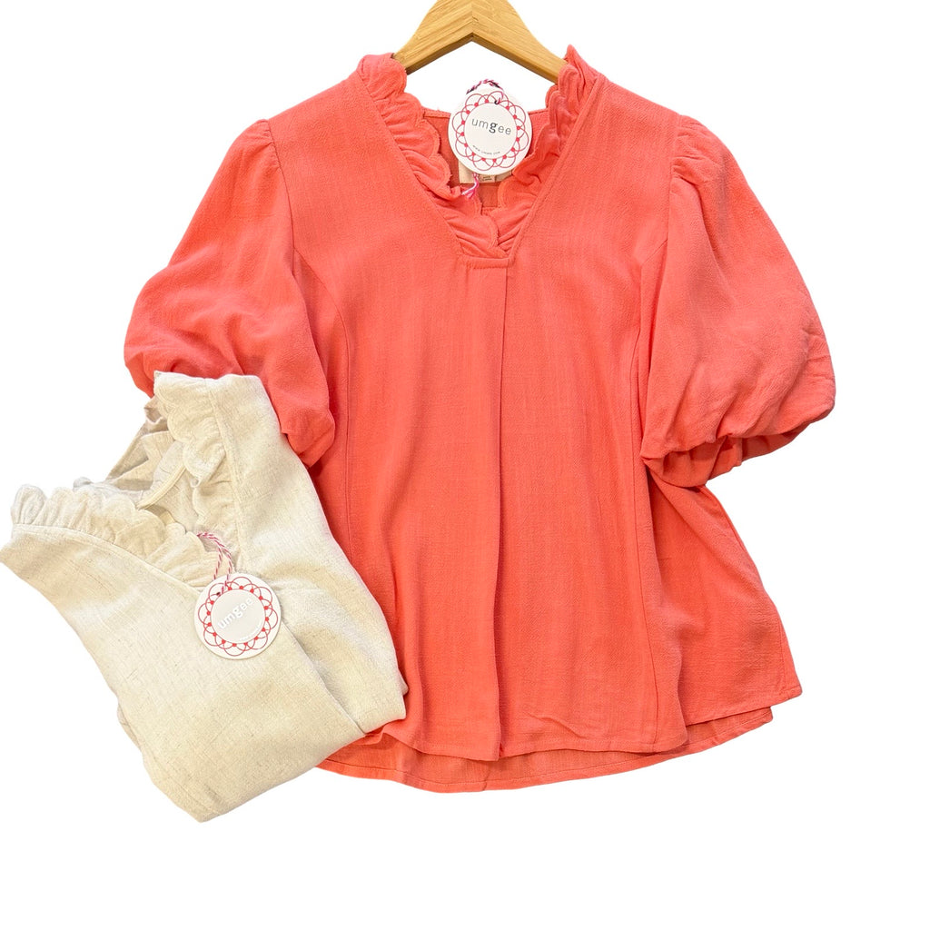 "Jolene" Linen Blend Top, 2 colors - The Katie Grace Boutique