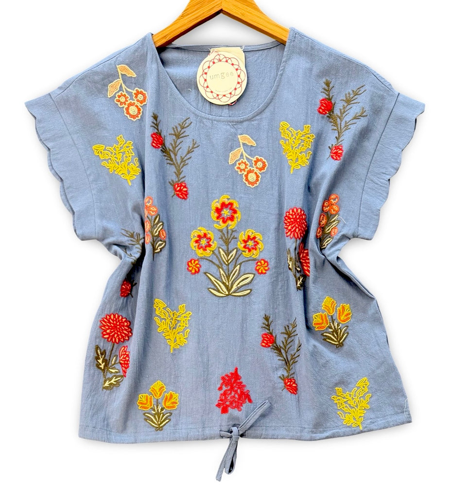 "Shannon" Embroidered Top - The Katie Grace Boutique