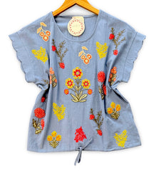"Shannon" Embroidered Top - The Katie Grace Boutique