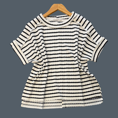 "Livvy" Stroped Top - The Katie Grace Boutique