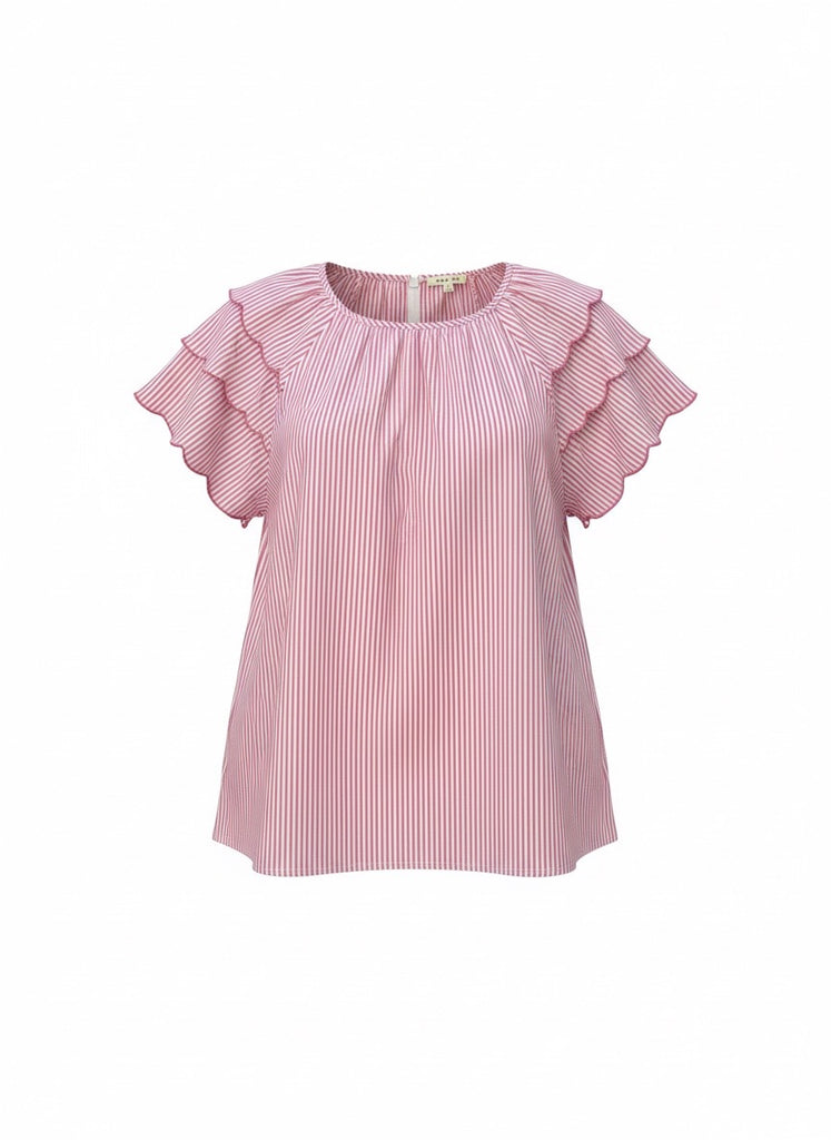 "Buffy" Striped  Blouse - The Katie Grace Boutique